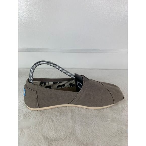 TOMS Classic Ash Canvas Gray Recycled Cotton Canvas Slip On Shoes Women’s Sz 7.5 - Picture 5 of 9